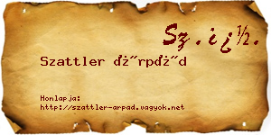 Szattler Árpád névjegykártya